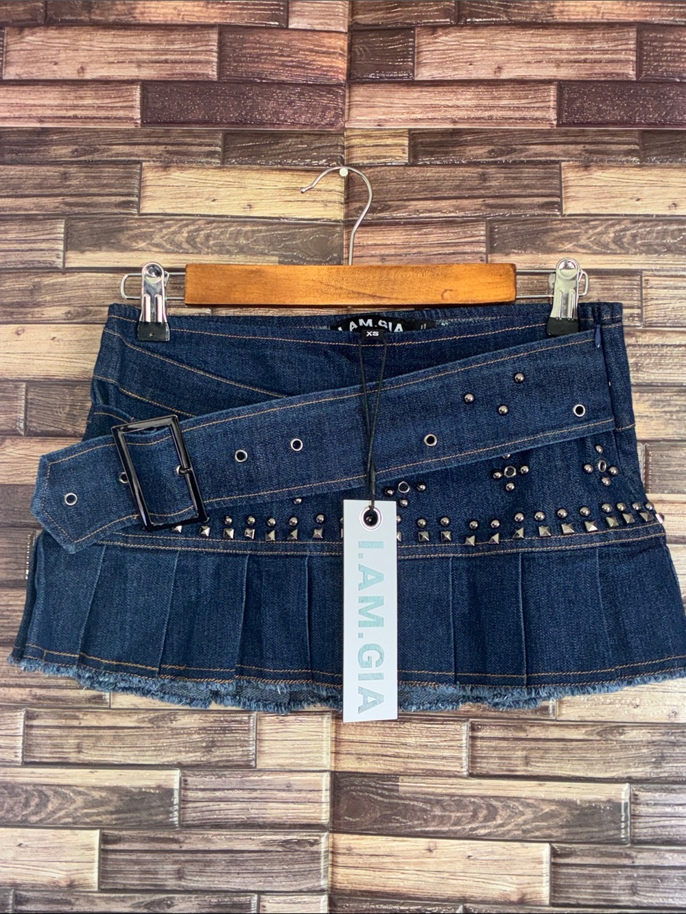 NWT I.AM.GIA Mason Mini Skirt in Blue XS